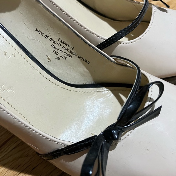 Enzo Angiolini Easavoye peep toe pump cream and black Size 9 - Picture 6 of 8